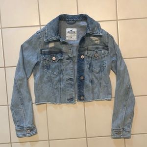 Hollister Cropped Distressed Jean Jacket
